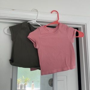 TWO Out from Under ribbed baby tees